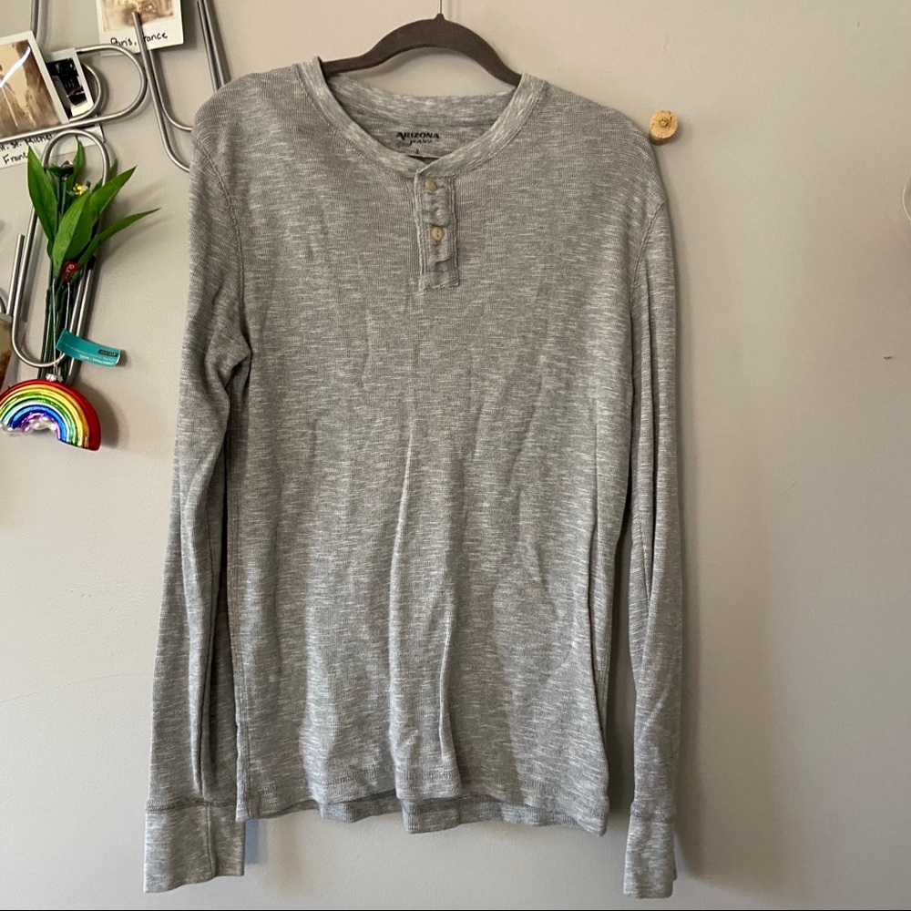 Arizona Jeans Long Sleeve Waffle Henley T-shirt